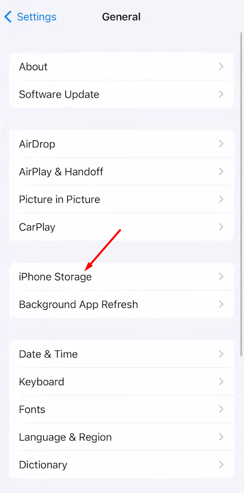 iPhone Storage